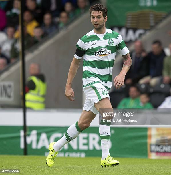 Charlie Mulgrew of Celtic at the Pre Season Friendly between Celtic and FK Dukla Praha at St Mirren Park on July 04, 2015 in Paisley, Scotland.