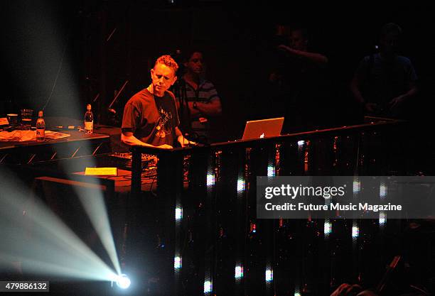 English musician Martin Gore performing live on stage as part of the Mute Records 80's Night at the Roundhouse in London, on May 14, 2011.