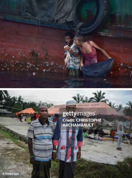 This combination shows a file picture of Hamid Husen , a 37 years old Rohingya man from Myanmar and Muhammad Ehsan , 18 years old from Bangladesh,...
