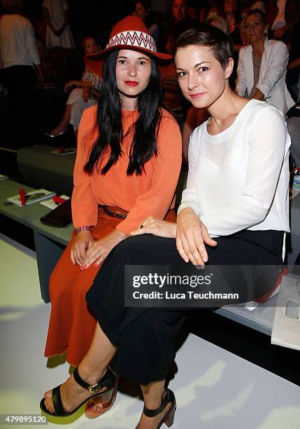 Anna Fischer and Henriette Richter-Roehl attend the Minx by Eva Lutz show during the Mercedes-Benz Fashion Week Berlin Spring/Summer 2016 at...