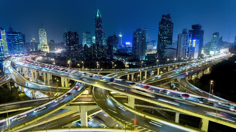 Multiple Highways 3,530 China Shanghai Road Intersection At Night Stock Videos, Footage ...