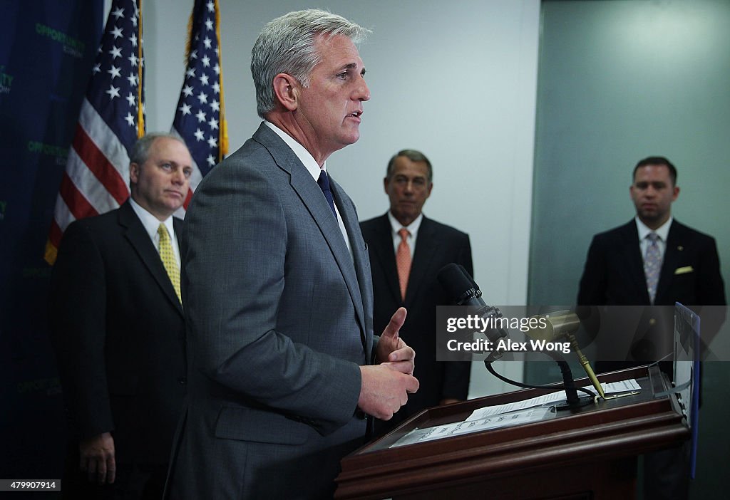 House Republican Leadership Address The Press After Their Party Conference Meeting