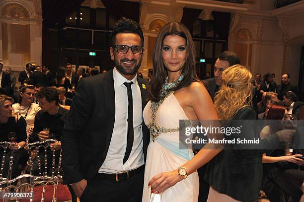 Fadi Merza and Carmen Stamboli attend the Miss Vienna 2014 contest at Sofiensaele on March 20, 2014 in Vienna, Austria.