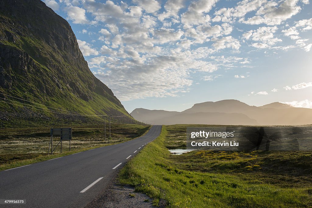 One-way road passing a valley