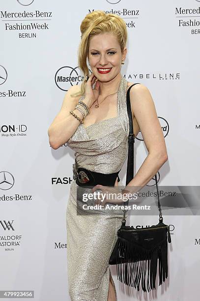 Marlene von Steenvag attends the Rebekka Ruetz show during the Mercedes-Benz Fashion Week Berlin Spring/Summer 2016 at Brandenburg Gate on July 8,...