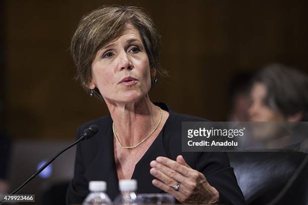 Deputy Attorney General Sally Quillian Yates speaks during a Senate Judiciary Committee hearing on Going Dark and data encryption in Washington, USA...