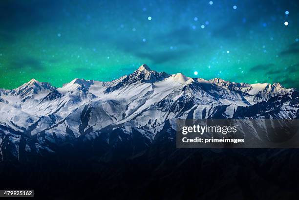 starry night in norther part of india - ladakh bildbanksfoton och bilder