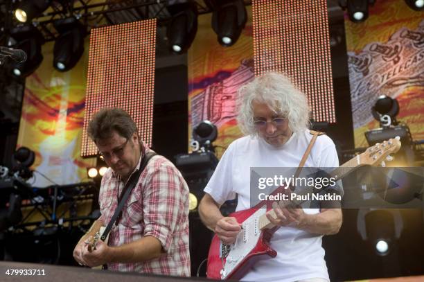 Musicians Vince Gill and Albert Lee perform onstage at Eric Clapton's Crossroads Guitar Festival, held at Toyota Park, Bridgeview, Illinois, June 26,...