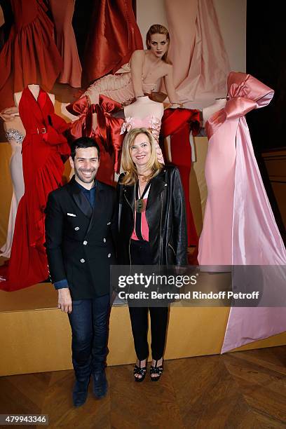 Fashion Designer Alexis Mabille and Journalist Valerie Trierweiler attend the Presentation of the Alexis Mabille Haute Couture Fall/Winter 2015/2016...