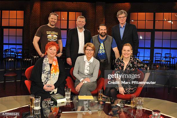 Mario Barth, Arne Dahl, Alexander Huber, Roger Willemsen Barbara Salesch, Bettina Boettinger and Judith Holofernes attend the Koelner Treff TV Show...