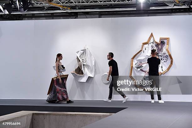 Viktor Horsting and Rolf Snoeren during the Viktor&Rolf show as part of Paris Fashion Week Haute Couture Fall/Winter 2015/2016 on July 8, 2015 in...