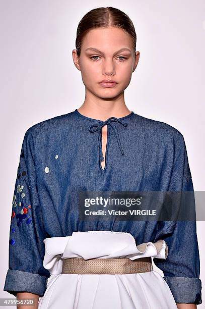 Model walks the runway during the Viktor&Rolf show as part of Paris Fashion Week Haute Couture Fall/Winter 2015/2016 on July 8, 2015 in Paris, France.