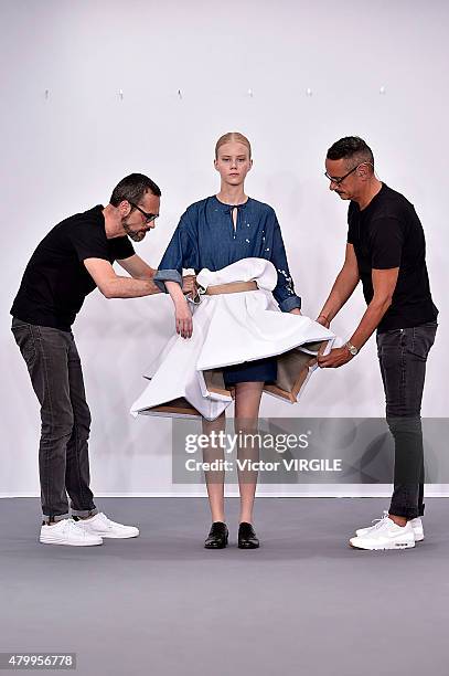 Viktor Horsting and Rolf Snoeren during the Viktor&Rolf show as part of Paris Fashion Week Haute Couture Fall/Winter 2015/2016 on July 8, 2015 in...