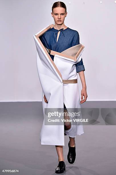 Model walks the runway during the Viktor&Rolf show as part of Paris Fashion Week Haute Couture Fall/Winter 2015/2016 on July 8, 2015 in Paris, France.