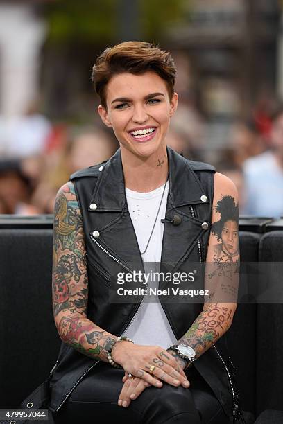 Ruby Rose visits "Extra" at Universal Studios Hollywood on July 8, 2015 in Universal City, California.