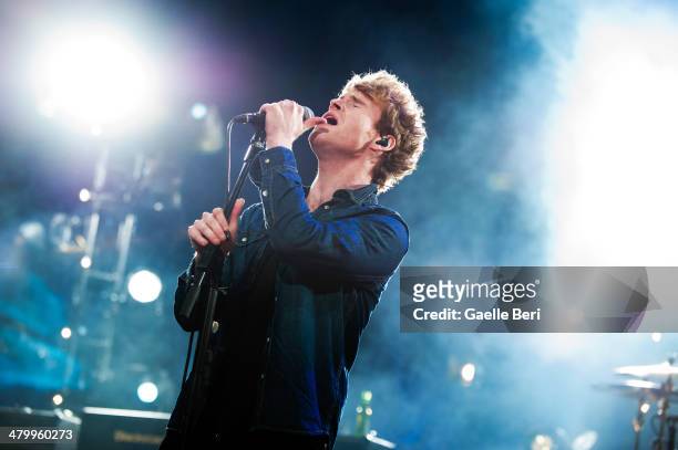 Steven Garrigan of Kodaline performs on stage at Brixton Academy on March 21, 2014 in London, United Kingdom.
