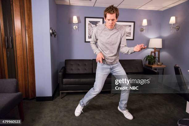 Episode 0025 -- Pictured: After Jimmy announces that The Tonight Show has banned dancing, actor Kevin Bacon breaks the rules with an epic entrance on...