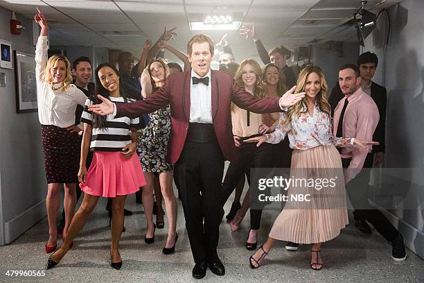 Episode 0025 -- Pictured: After Jimmy announces that The Tonight Show has banned dancing, actor Kevin Bacon breaks the rules with an epic entrance on...