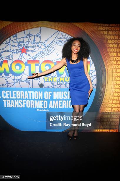 Actress and singer Allison Semmes, poses for photos during a presentation of the national touring company of "Motown The Musical", at the Oriental...