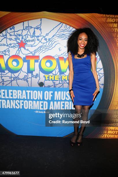 Actress and singer Allison Semmes, poses for photos during a presentation of the national touring company of "Motown The Musical", at the Oriental...