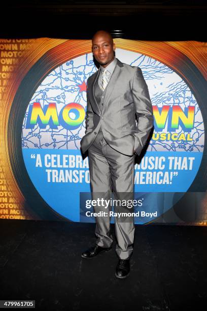 Actor and singer Clifton Oliver, poses for photos during a presentation of the national touring company of "Motown The Musical", at the Oriental...