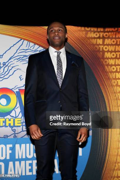 Actor and singer Jarran Muse, poses for photos during a presentation of the national touring company of "Motown The Musical", at the Oriental Theater...