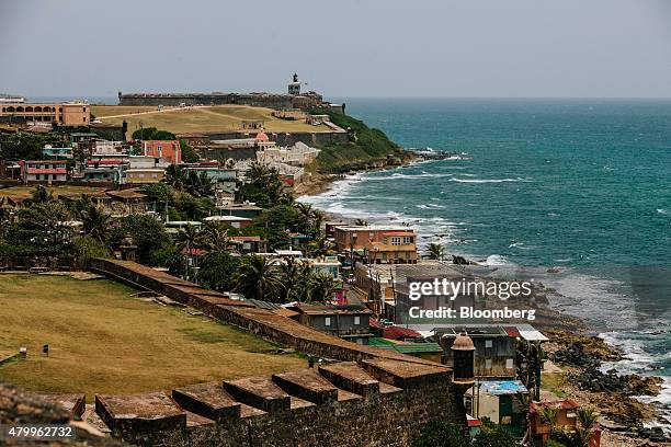 The La Perla shanty town, foreground, is seen in the Old City of San Juan, Puerto Rico, on Wednesday, July 8, 2015. A growing number of Republicans...