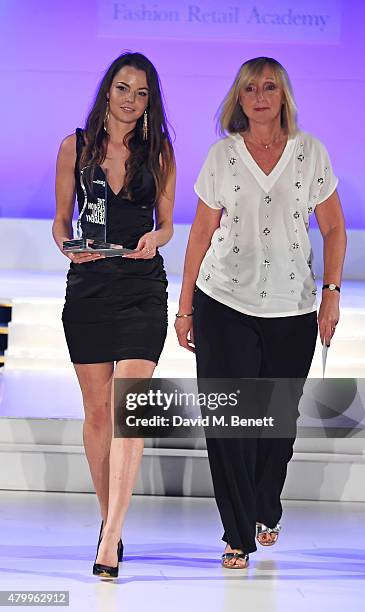 Jane Shields Next Award winner Kate Kamsa attend the Fashion Retail Academy 10th Anniversary Awards at Freemasons' Hall on July 8, 2015 in London,...