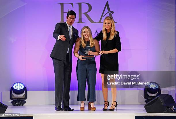 Vernon Kay, Commitment Award winner Callie Walters and Tess Daly attend the Fashion Retail Academy 10th Anniversary Awards at Freemasons' Hall on...