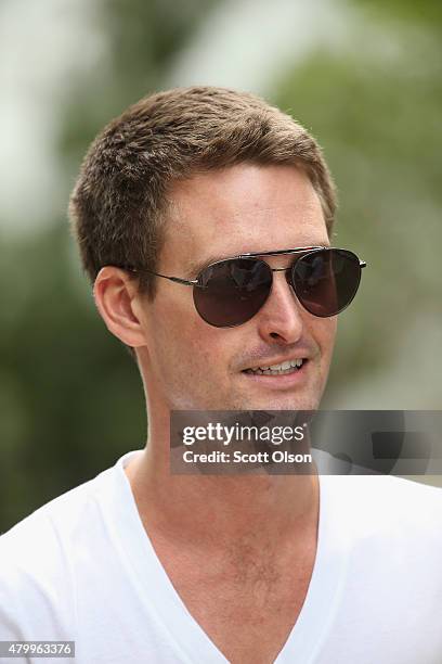 Evan Spiegel, co-founder and CEO of the mobile application Snapchat, attends the Allen & Company Sun Valley Conference on July 8, 2015 in Sun Valley,...