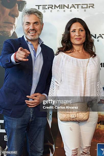 Agustin Bravo and Encarna Salazar attend the "Terminator Genesis" premiere at the Kinepolis cinema on July 8, 2015 in Madrid, Spain.