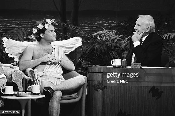 Pictured: Actor Kevin Pollak during an interview with host Johnny Carson on October 31, 1990 --