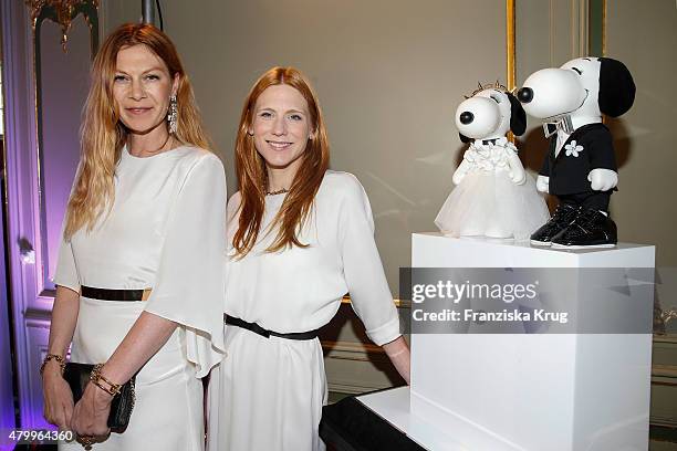 Johanna Ku?hl and Alexandra Fischer-Roehler attend the Snoopy & Belle Vernissage at Mercedes-Benz Fashion Week Berlin Spring/Summer 2016 at...