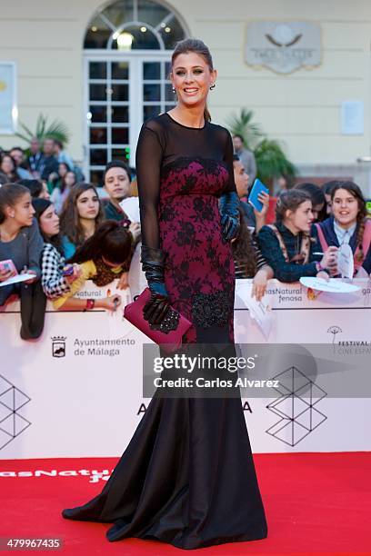 Spanish actress Elizabeth Reyes attends the 17th Malaga Film Festival 2014 opening ceremony at the Cervantes Theater on March 21, 2014 in Malaga,...