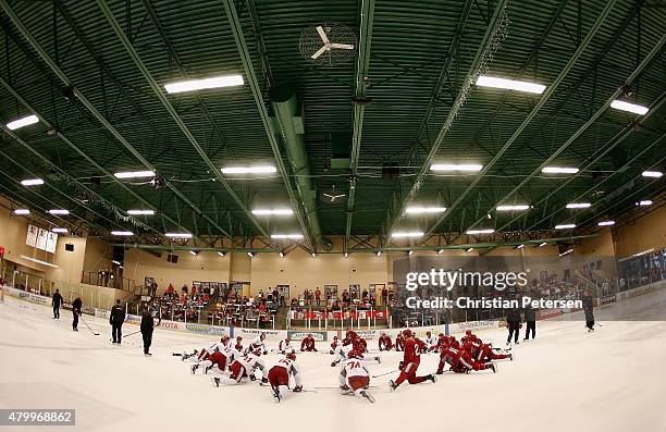 Arizona Coyotes prospects participant in the development camp at the Ice Den on July 8, 2015 in Scottsdale, Arizona.