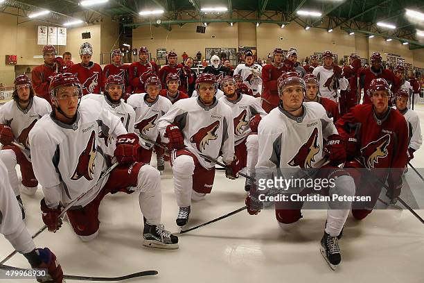 Arizona Coyotes prospects participant in the development camp at the Ice Den on July 8, 2015 in Scottsdale, Arizona.