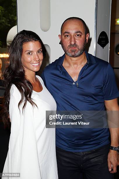 Ludivine Sagna and Designer Dany Atrache attend the Danny Atrache show as part of Paris Fashion Week Haute Couture Fall/Winter 2015/2016 on July 8,...