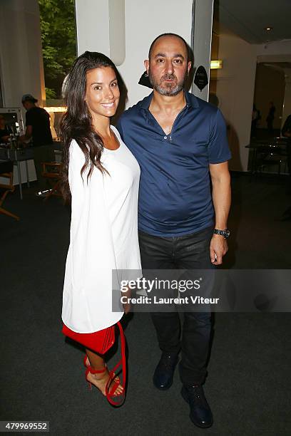 Ludivine Sagna and Designer Dany Atrache attend the Danny Atrache show as part of Paris Fashion Week Haute Couture Fall/Winter 2015/2016 on July 8,...