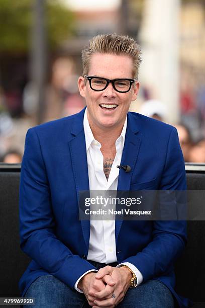 Mark McGrath visits "Extra" at Universal Studios Hollywood on July 8, 2015 in Universal City, California.