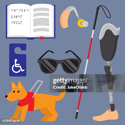 Disability Items Flat Set Disability Items Flat Set