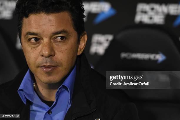 Marcelo Gallardo head coach of River Plate looks on during a match between Tigre and River Plate as part of 13th round of Torneo Primera Division...