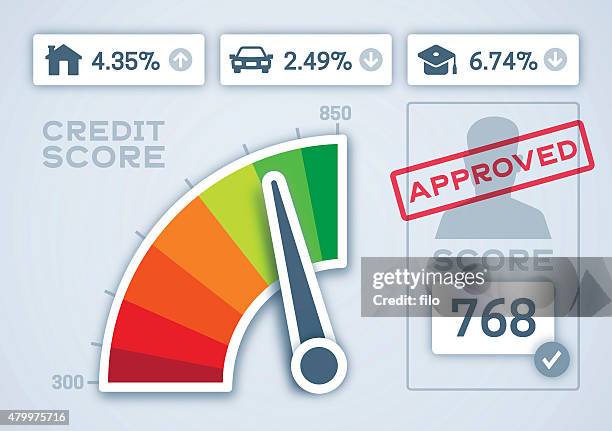 credit score and credit rating - credit rating stock illustrations