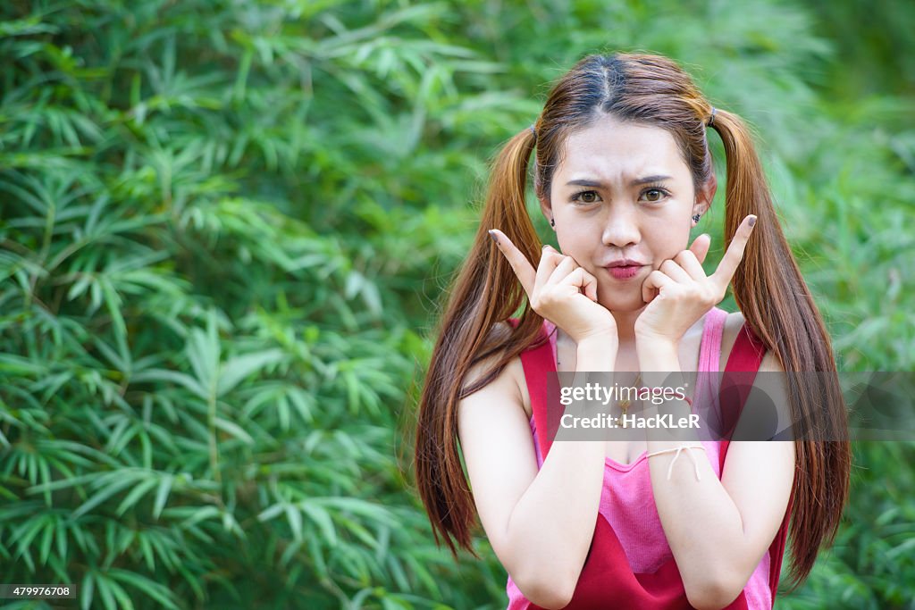 Portrait Of A Lovely Girl With 2 Pony Tails Hairstyle High-Res Stock Photo  - Getty Images
