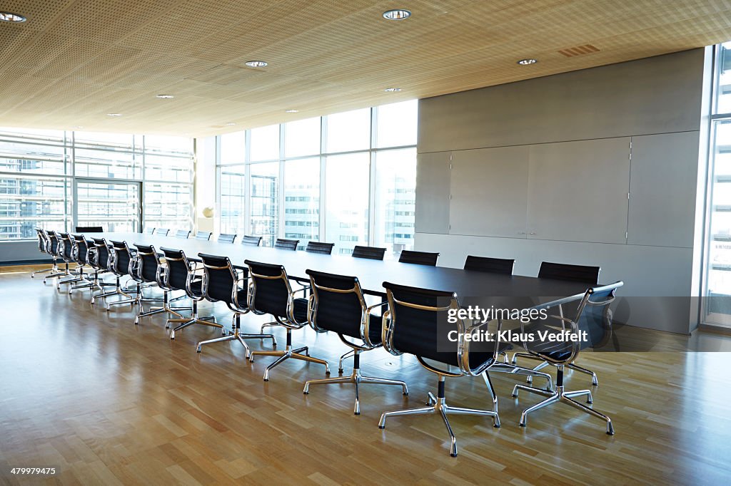Large empty meeting room in corporate building
