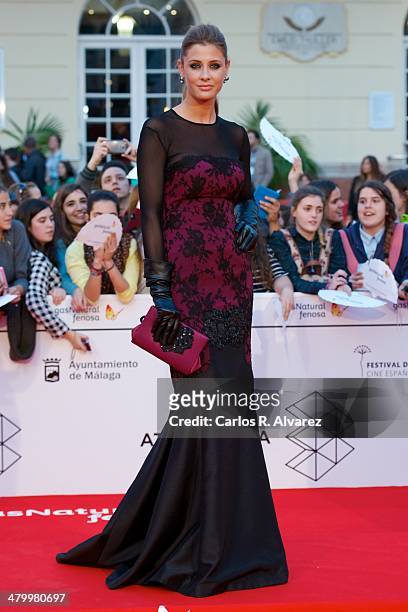Spanish actress Elizabeth Reyes attends the 17th Malaga Film Festival 2014 opening ceremony at the Cervantes Theater on March 21, 2014 in Malaga,...