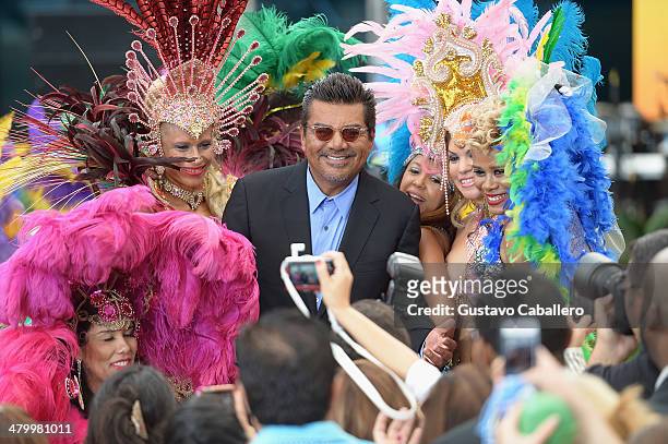 George Lopez attends the 'Rio 2' Premiere at Fontainebleau Miami Beach on March 21, 2014 in Miami Beach, Florida.
