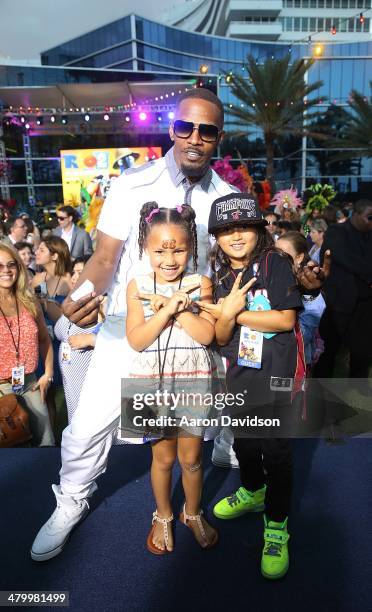 Jamie Foxx attends "Rio 2" premiere at Fontainebleau Miami Beach on March 21, 2014 in Miami Beach, Florida.