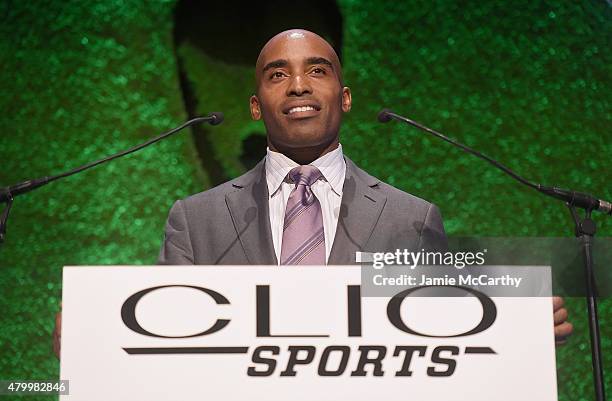 Tiki Barber attends the 2015 CLIO Sports Awards at Cipriani 42nd Street on July 8, 2015 in New York City.