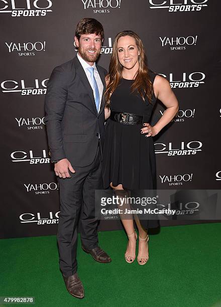 Noah Galloway and Jamie Boyd attend the 2015 CLIO Sports Awards at Cipriani 42nd Street on July 8, 2015 in New York City.