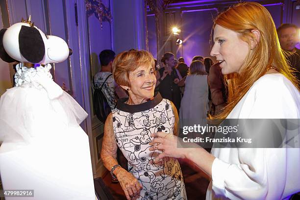 Jeannie Schulz and Johanna Kuhl attend the Snoopy & Belle In Fashion during the Mercedes-Benz Fashion Week Berlin Spring/Summer 2016 at Ermelerhaus...